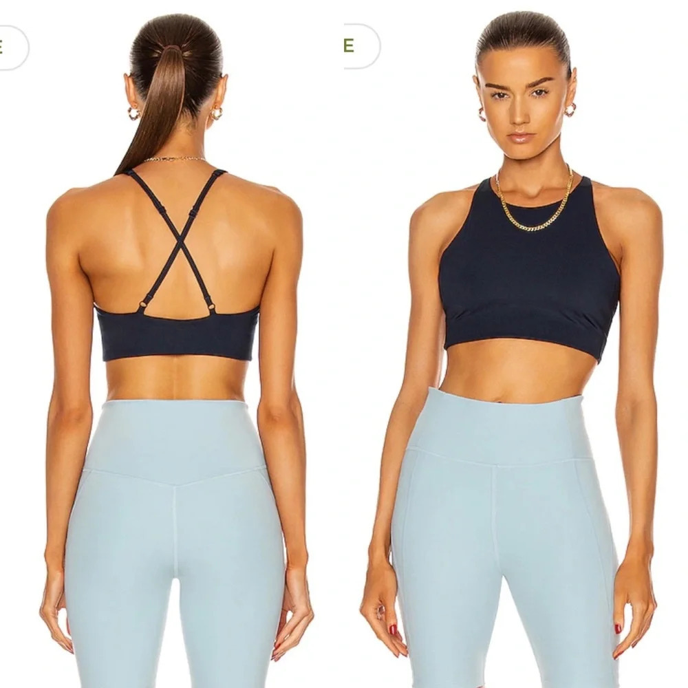 Girlfriend Collective Topanga Sports Bra in Midnight Navy FWRD